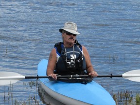 Geoffrey Tennent in his kayak near Telegraph Cove.