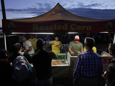 A truck load of roasted corn was eaten as crowds waited for the start of the first night of The Celebration of Light.  Rob Kruyt Photo