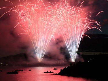 The shore along Sunset Beach was packed as usual for the Celebration of Light.  Rob Kruyt Photo