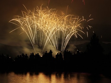 The shore along Sunset Beach was packed as usual for the Celebration of Light.  Rob Kruyt Photo