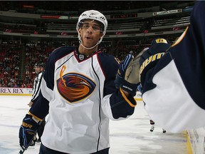 Evander Kane scored 14 goals as an 18-year-old rookie for Atlanta.