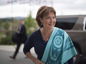 British Columbia Premier Christy Clark arrives for a meeting of Premiers in Whitehorse, Yukon, Friday, July, 22, 2016.