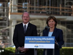 Premier Christy Clark announces the new real-estate tax for foreign buyers in Victoria on July 25.