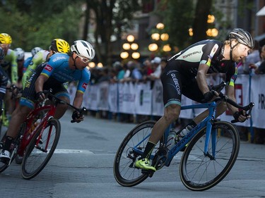 Felix Bouvette leads the pack as he races in the mens pro race at the Gastown Grand Prix Vancouver, July 13 2016.