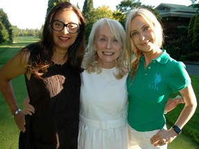 Hitting the greens at Point Grey Golf Club to raise some green for the Arts Umbrella Invitational were long-standing supporters, from the left: Nina Cassils, Carol Henriquez, the co-founder of Arts Umbrella, centre, and artist Ann Goldberg.