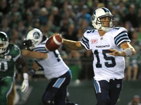 Ricky Ray ranks fifth in all-time CFL passing yardage. The Lions host the Argos on Thursday. — Getty Images files