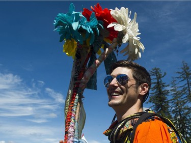 People in costume attend the FVDED in the Park.