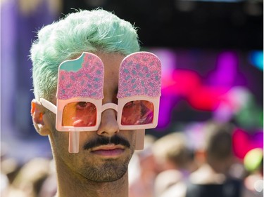 People in costume attend the FVDED in the Park at Holland park Surrey on July 2, 2016.