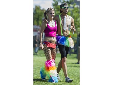 People in costume attend the FVDED in the Park.