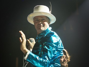 The Tragically Hip's Gord Downie on stage on Sunday night at Rogers Arena.