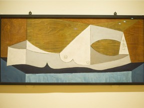 Nu couché au lit bleu by Pablo Picasso on display at the Vancouver Art Gallery.