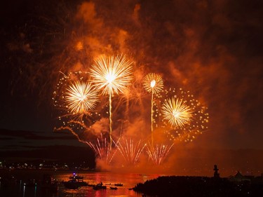 The fireworks display from Team USA Disney at the Honda Celebration of Light in Vancouver, July 30 2016.