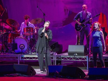 Neko Case (right) , kd lang (centre) and Laura Veirs (left) perform in concert at the Queen Elizabeth Theatre.