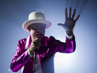 Lead singer Gord Downie on stage for the first concert of the Tragically Hip's final tour at the Save On Foods Memorial Centre in Victoria on Friday night.
