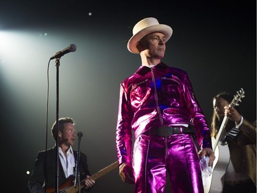 Lead singer Gord Downie on stage for the first concert of the Tragically Hip's final tour at the Save On Foods Memorial Centre in Victoria on Friday night.