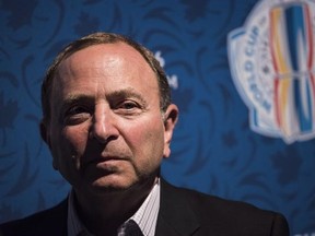 NHL Commissioner Gary Bettman speaks during a press conference about the World Cup of Hockey 2016 in Toronto on Wednesday August 17, 2016. THE CANADIAN PRESS/Aaron Vincent Elkaim