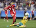 Canada&#039;s Christine Sinclair, left, scores her team&#039;s 2nd goal, during the 2016 Summer Olympics football match between Canada and Australia, at the Arena Corinthians, in Sao Paulo, Brazil, Wednesday, Aug. 3, 2016. Canada&#039;s Christine Sinclair, who plays for the Portland Thorns, has been named the National Women&#039;s Soccer League Player of the Olympics. THE CANADIAN PRESS/AP, Nelson Antoine