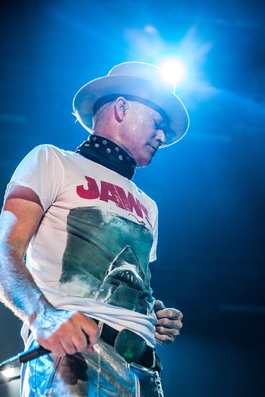 Gord Downie gives it his all at The Tragically Hip's final concert in Kingston, Ont. on Aug. 20, 2016.