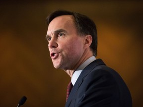 Federal Finance Minister Bill Morneau addresses a Vancouver Board of Trade luncheon in Vancouver, B.C., on Wednesday April 27, 2016.