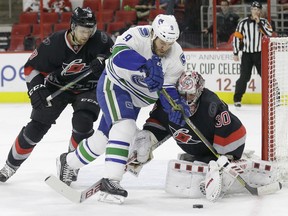 Brandon Prust's last NHL game was Jan. 19 vs. the Rangers. His third-last was vs. the Hurricanes, here, on Jan. 15.