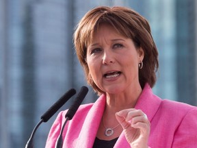 Premier Christy Clark speaks about shadow-flipping in the real estate industry in Vancouver on March 18.