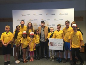 VANCOUVER, B.C.: AUG. 24, 2016 -- Pop star and Type 1 diabetic Nick Jonas, co-founder of Beyond Type 1, took time from his touring schedule Wednesday, Aug. 24, 2016 to meet with local youth in Vancouver's diabetic community at Rogers Arena in Vancouver, B.C. Jonas is in town for his Future Now co-headlining tour with Demi Lovato.