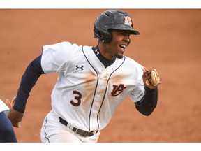 Vancouver Canadians outfielder Josh Palacios, shown in his Auburn University uniform, hit .355 in 28 games this season but now he's been promoted to the to the Lansing Lugnuts.