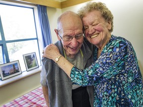 Domenic and Raffaella Lucchesi visit each other with at Little Mountain Place in Vancouver. The elderly couple has been married 65 years and is living apart.