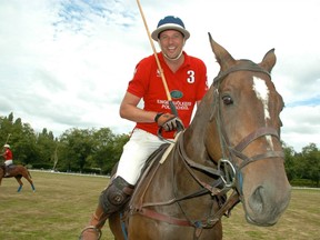 Pacific Polo Cup chairman Benson Hurlbutt mounted Dark Side Dancer for the third annual Cup competition held on Aug. 6 at the Southland’s Riding Club in Vancouver.