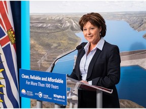 Premier Christy Clark announces in August 2016 that the Site C dam will go ahead.