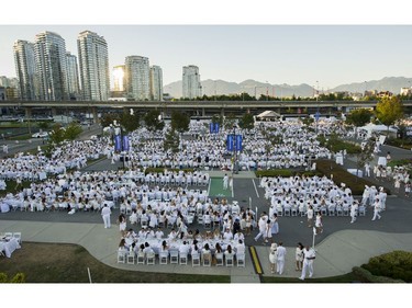 A portion of the 6000 people who were at Le Diner en Blanc at Concord Pacific Place Vancouver, August 18 2016.