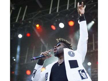 Jason Derulo performs with dancers on the Wham Bam stage at the at 2016 Fair at the PNE Vancouver, August 20 2016.