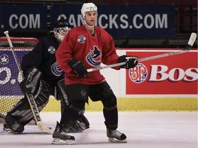 King in a March 2003 Canucks practice.