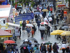 We had to go all the way back to 2015 to find a picture of umbrellas popped at the PNE. Never happens.