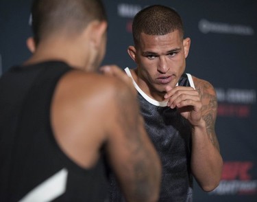 UFC fighter Anthony Pettis works out at the Hyatt Regency hotel in Vancouver on Thursday. The featherweight fighter is on the main card Saturday night against Charles Oliveira at UFC on FOX 21 at Rogers Arena.