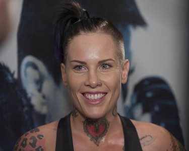 UFC fighter Bec Rawlings looks relaxed at the Hyatt Regency hotel in Vancouver on Thursday. Rawlings is on the main card of UFC on FOX 21 on Saturday at Rogers Arena, taking on Paige VanZant in a women’s strawweight bout.