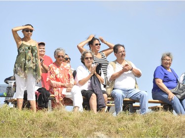 Musqueam Indian Band members gathered for a ceremony on Aug. 6. to launch a journey canoe carved from a 350-year-old cedar log.