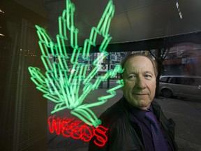 Weeds Glass and Gifts owner Don Briere with his store in Vancouver, BC.