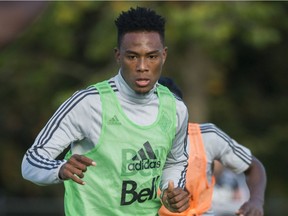 Vancouver Whitecaps Deybi Flores practises at the University of B.C. last year. Flores has left for Honduras. Arlen Redekop/PNG files