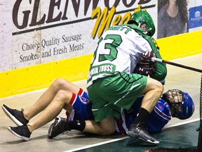 Ian McShane, left, is among the injured Victoria Shamrocks as they limp into the WLA final against the Maple Ridge Burrards.