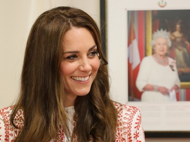 Catherine, Duchess of Cambridge smiles as she visits the Canadian Coast Guard and Vancouver First Responders Event at Kitsilano Coastguard Station on September 25, 2016 in Vancouver, Canada. Prince William, Duke of Cambridge, Catherine, Duchess of Cambridge, Prince George and Princess Charlotte are visiting Canada as part of an eight day visit to the country taking in areas such as Bella Bella, Whitehorse and Kelowna .