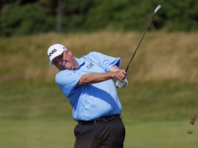 Mark Calcavecchia of the United States, shown on the 12th hole at the Open Championship this summer in Troon, Scotland, is happy to be back in Canada to try and revive his game. ‘For whatever reason, this area and Canada in general … has been great to me,’ he says.