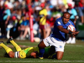 Samoa 7s captain Faalemiga Selesele in action in Dubai last December.