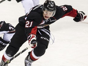 Jared Bethune of the Prince George Cougars scored a hat trick, including the winning goal, in a 7-6 WHL victory over the Vancouver Giants Tuesday in Langley.