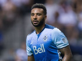 Vancouver Whitecaps' Giles Barnes looks on during the second half of an MLS soccer game against the San Jose Earthquakes in Vancouver, B.C., on Friday August 12, 2016.