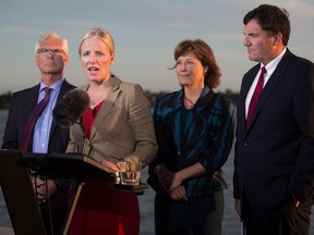 Federal minister of natural resources Jim Carr (left), with environment minister Catherine McKenna, B.C. Premier Christy Clark and fisheries minister Dominic LeBlanc made the LNG announcement in Vancouver last week.