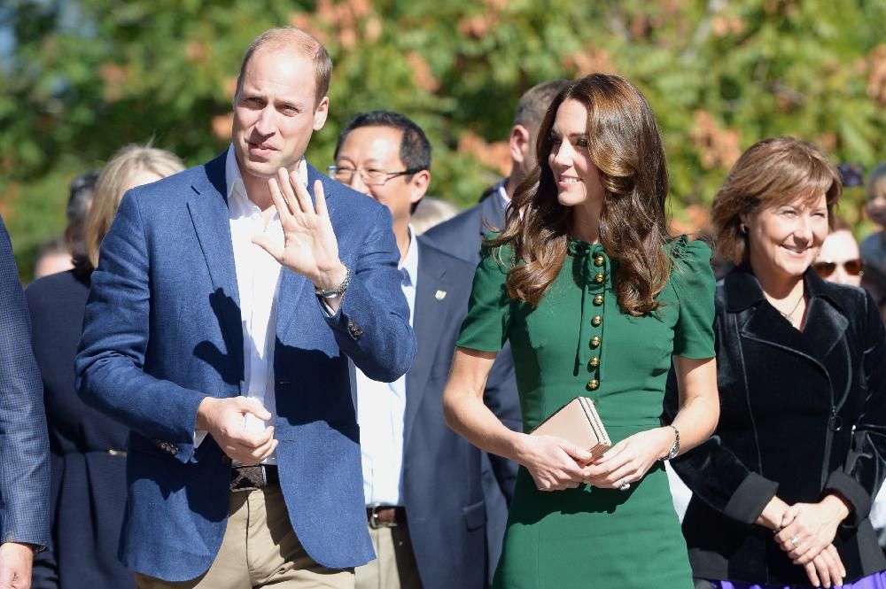 The Duke and Duchess of Cambridge and B.C. Premier Christy Clark (right) arrive for an event at the University of British Columbia's Okanagan campus in Kelowna, B.C., Tuesday, Sept. 27, 2016.