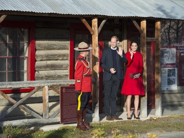 Prince William and his wife Kate, the Duke and Duchess of Cambridge wavve after touring the MacBride Museum of Yukon History in Whitehorse, Yukon, Wednesday, Sept. 28, 2016.
