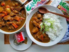 Japanese chicken curry is sweetened with apple.
