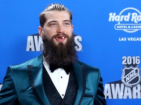 Brent Burns of the San Jose Sharks attends the 2016 NHL Awards.